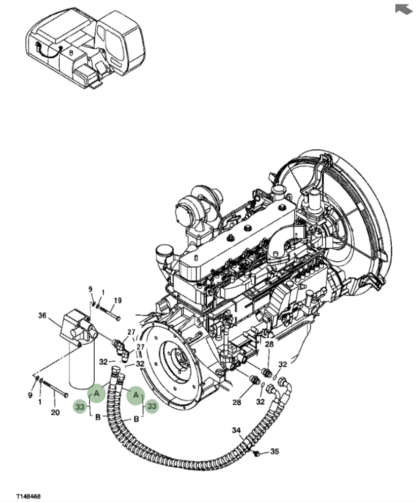 Hitachi ZX250F installation diagram showing hydraulic hose 4625780 at Pipe No. 33A