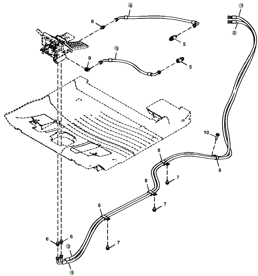 Hitachi ZX290LC-5N installation diagram showing hydraulic hose 4648204 at Pipe No. 3