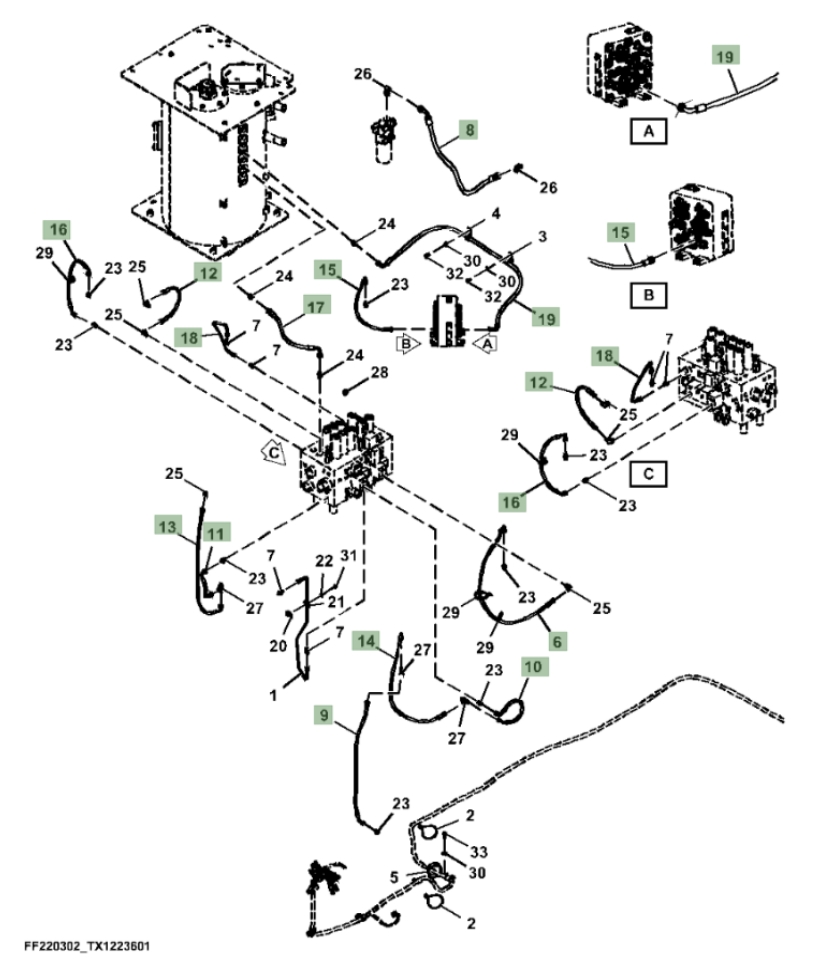 Hitachi ZX260FLC-LL-6N installation diagram showing hydraulic hose 4630949 at Pipe No. 15