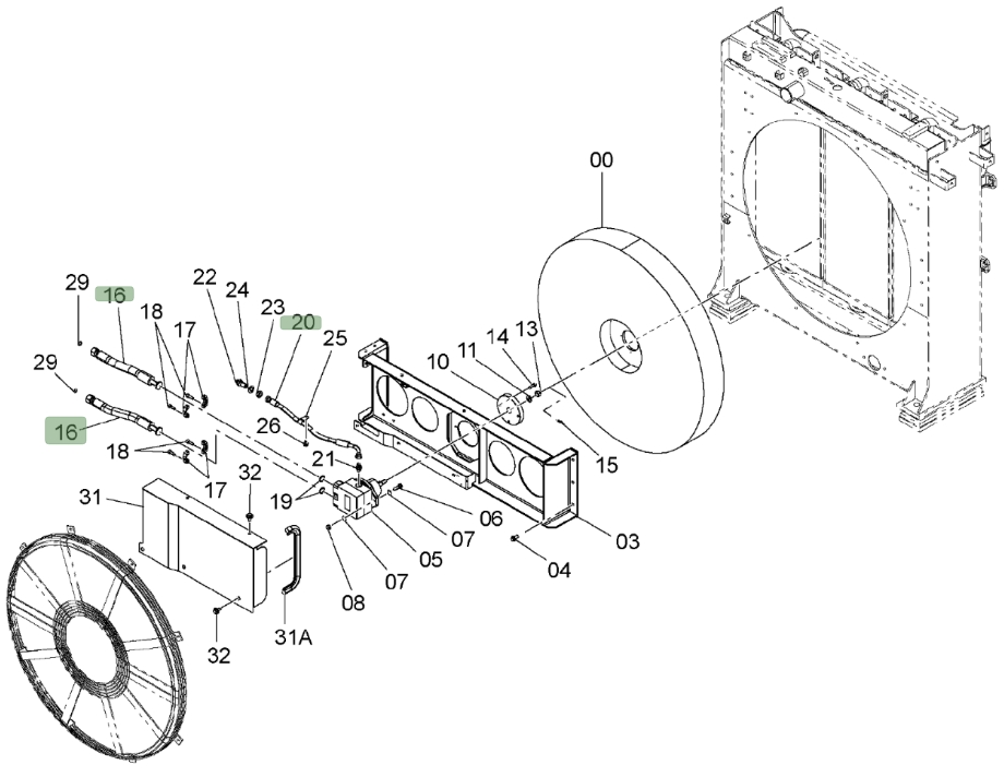 Hitachi ZX850LC-3 installation diagram showing hydraulic hose 4637942 at Pipe No. 16
