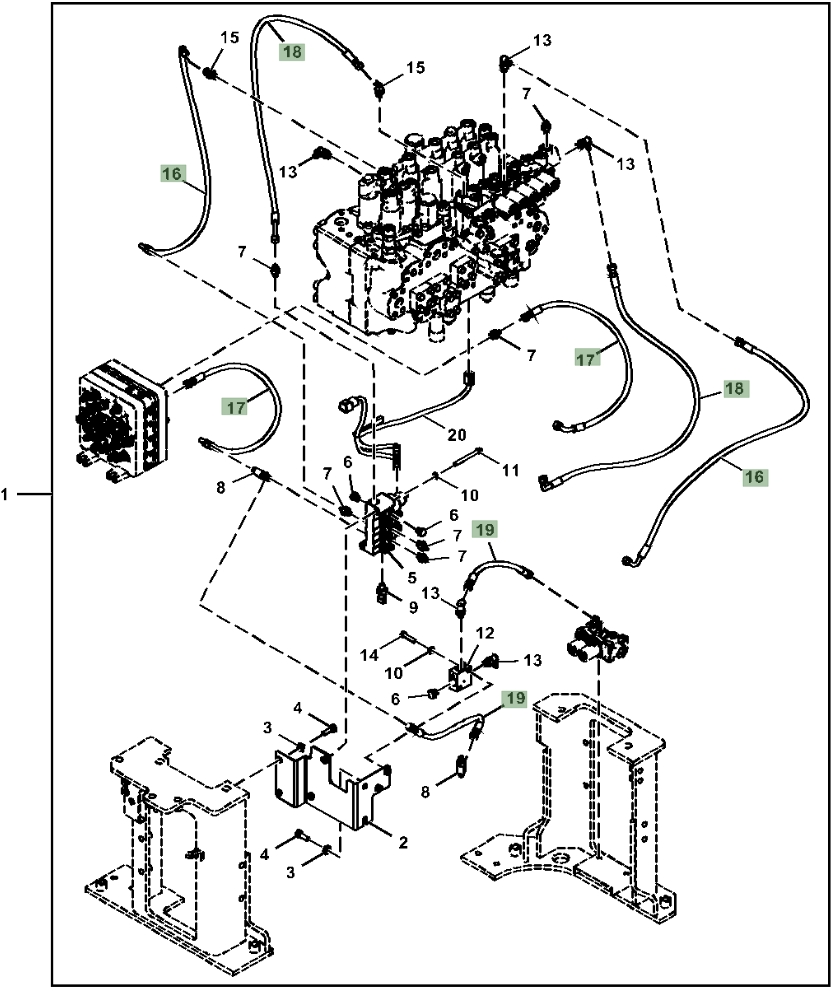 Hitachi ZX245USLC-6N installation diagram showing hydraulic hose 4437902 at Pipe No. 18