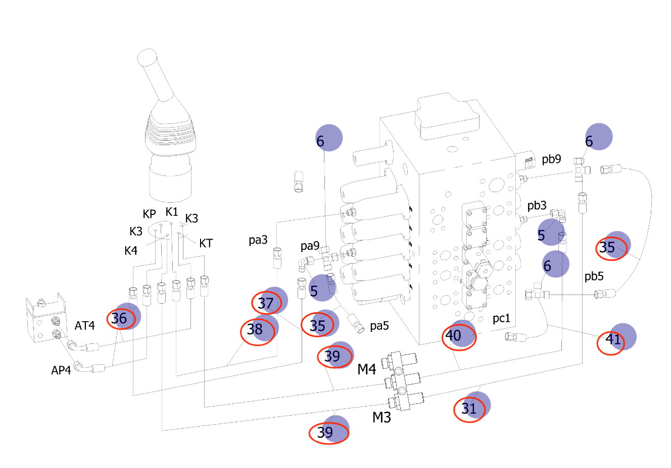 Sunward SWE150E installation diagram showing hydraulic hose 730501000574 at Pipe No. 39