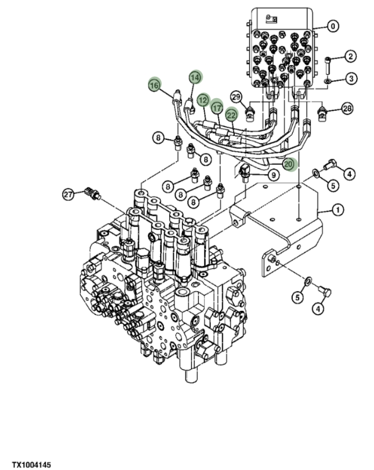 Hitachi ZXS370F-3 installation diagram showing hydraulic hose 4630939 at Pipe No. 17