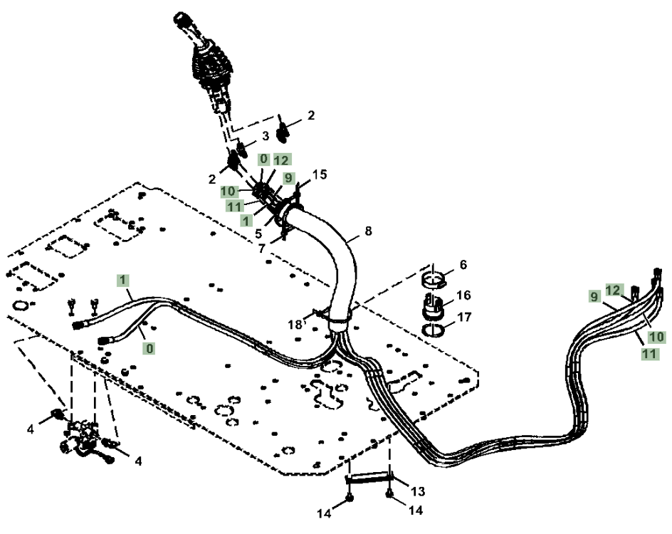 Hitachi ZX250LC-5N installation diagram showing hydraulic hose 4707586 at Pipe No. 10