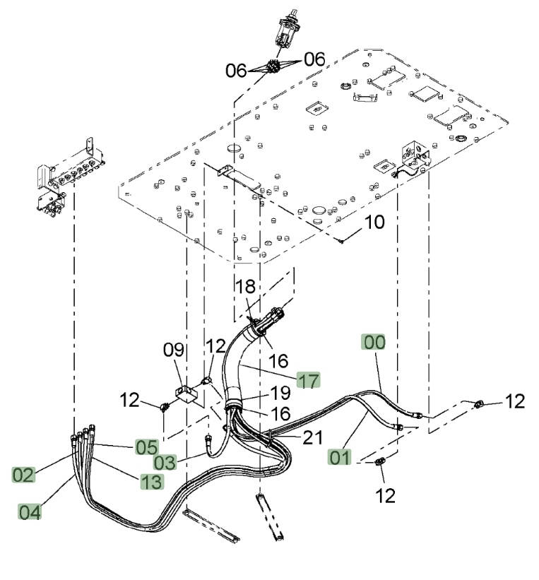 Hitachi ZX650LC-3 installation diagram showing hydraulic hose 4635259 at Pipe No. 4