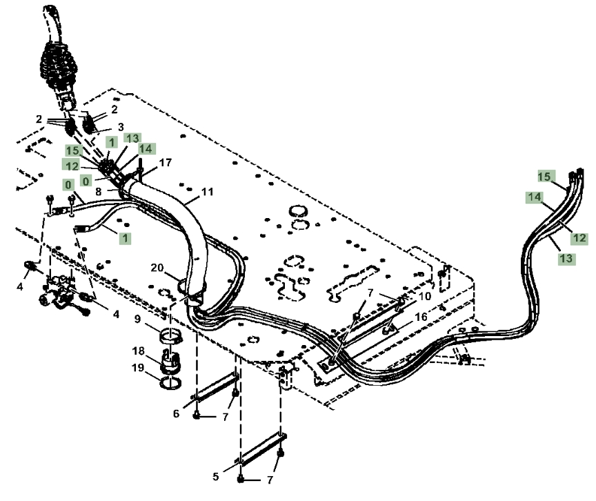 Hitachi ZX300LC-6N installation diagram showing hydraulic hose 4643180 at Pipe No. 13