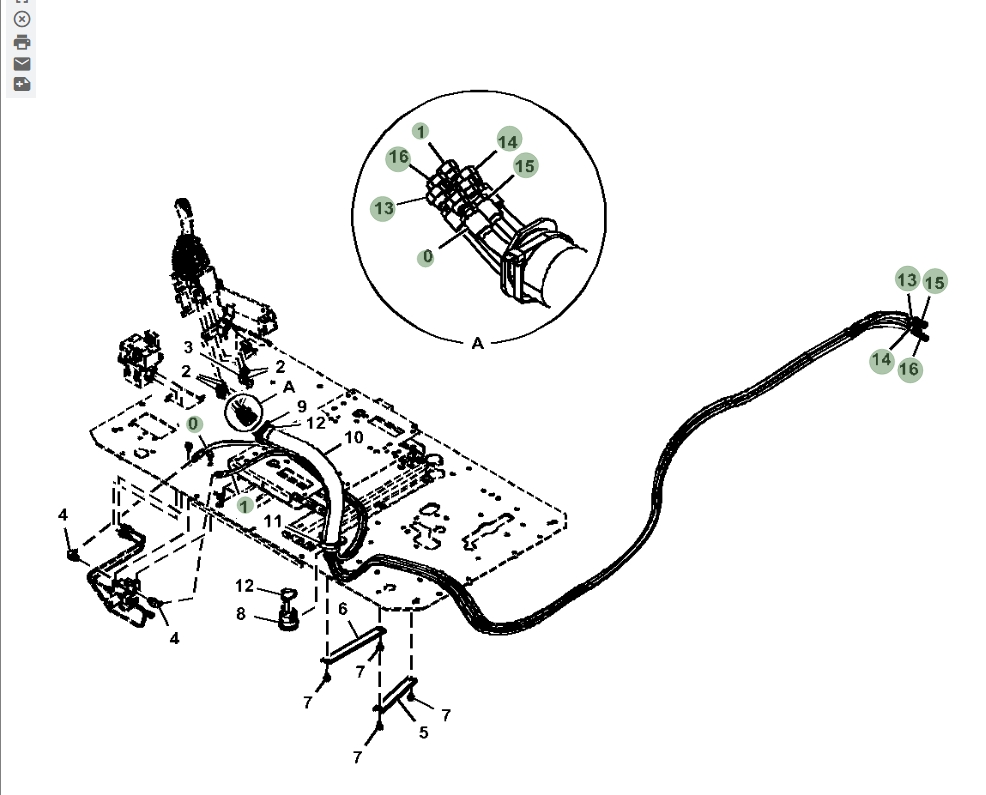 Hitachi ZX670LC-5B installation diagram showing hydraulic hose 4709483 at Pipe No. 1