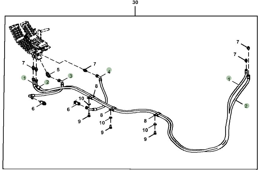 Hitachi ZX210LC-6N installation diagram showing hydraulic hose 4648205 at Pipe No. 4