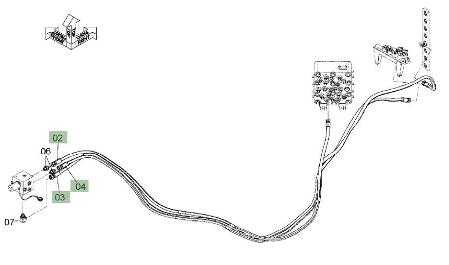 Hitachi ZX120-3 installation diagram showing hydraulic hose 4698008 at Pipe No. 3B
