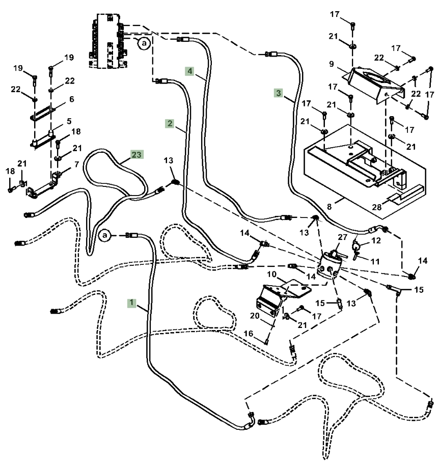 Hitachi ZX160LC-5N installation diagram showing hydraulic hose 4437636 at Pipe No. 23