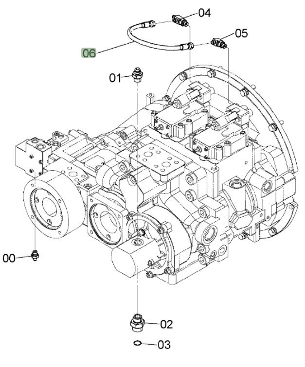 Hitachi ZX450LC-3 installation diagram showing hydraulic hose 4452733 at Pipe No. 6