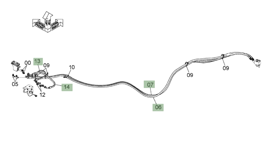 Hitachi ZX120-3 installation diagram showing hydraulic hose 4629884 at Pipe No. 7A